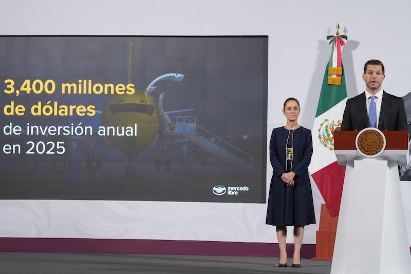 Mercado Libre anuncia inversión de 3,400 millones de dólares en México para 2025