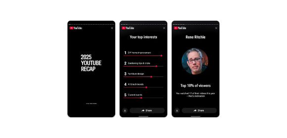 YouTube introduce Recap 2025, un resumen anual personalizado para usuarios y tendencias globales
