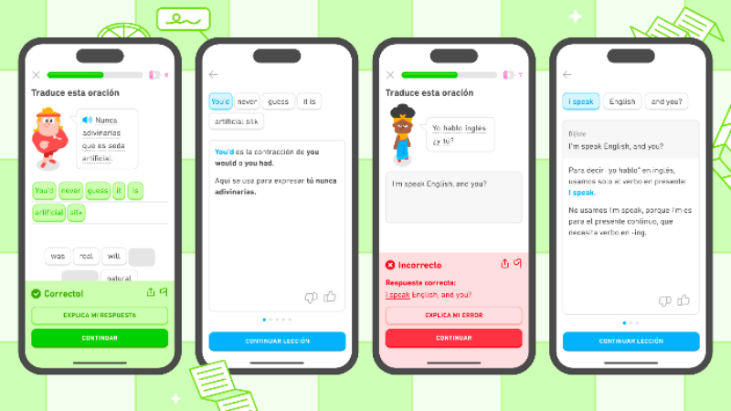 La función Explica mi respuesta de Duolingo ya está disponible para usuarios gratuitos