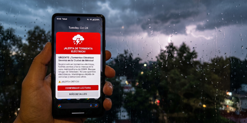 Los celulares en México podrían avisar cuando se acerque una tormenta