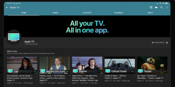 Apple estrena Apple TV en YouTube