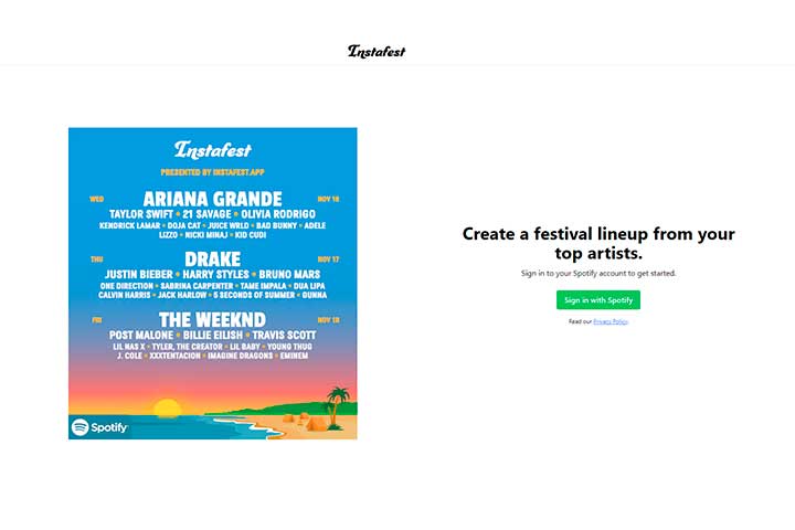 Instafest, te decimos cómo crear el cartel del festival de tus sueños con Spotify
