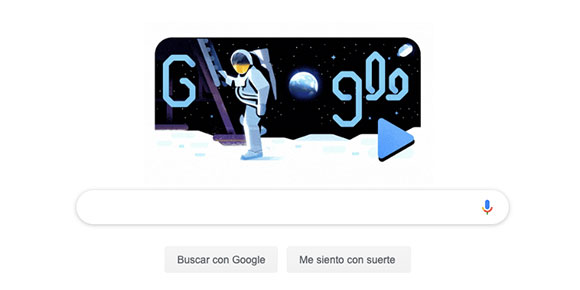 El doodle de hoy recrea la llegada del hombre a la Luna