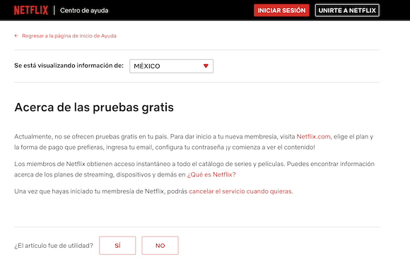Netflix desaparece mes de prueba gratuita en México