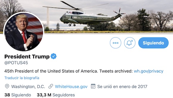 Trump estrena cuenta en  Twitter... pero ¡no puede usarla!